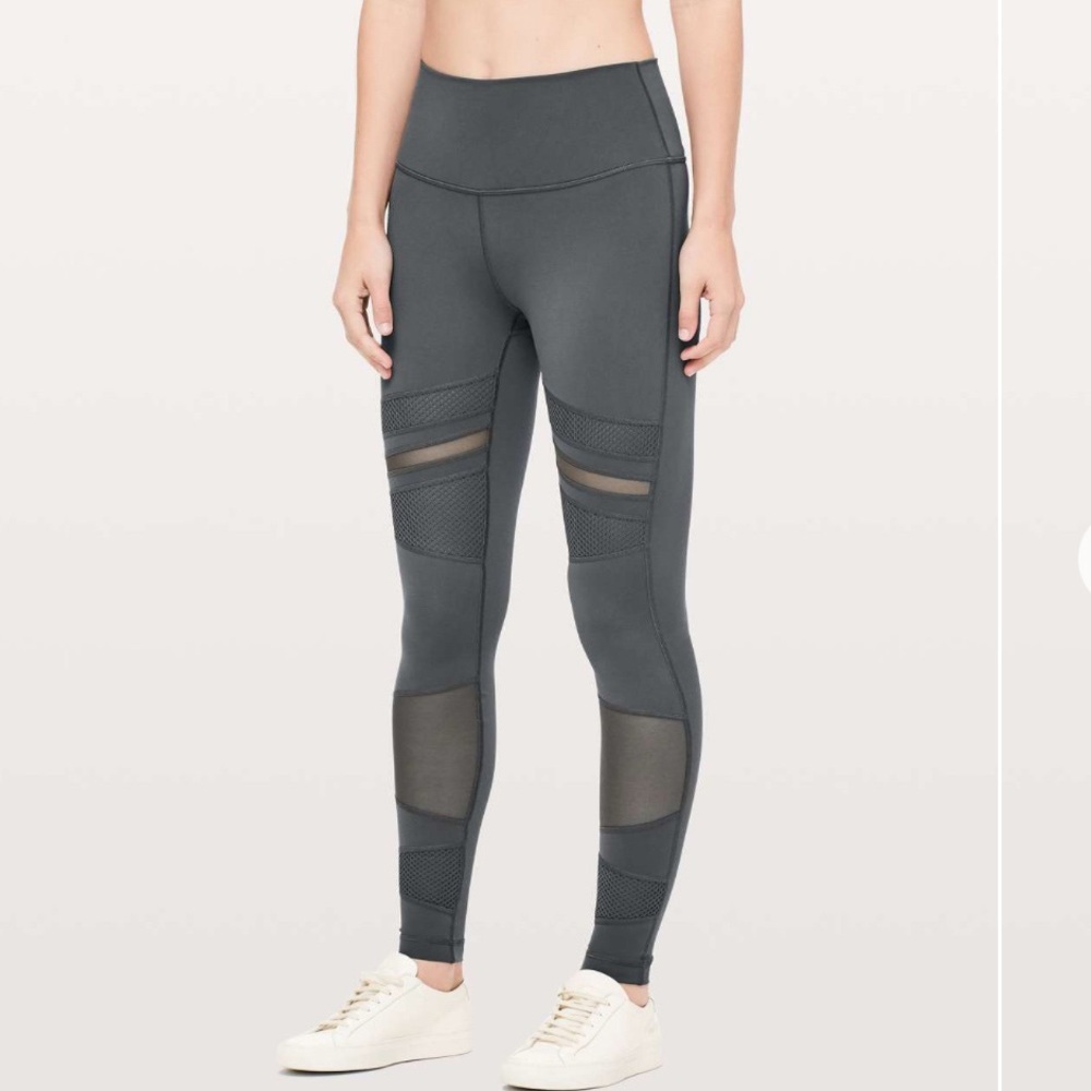 Lululemon Wunder Under High-Rise Tight/Mix & Mesh 28"/ Color-Melanite